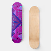 Origami Chintz (L) Fuchsia Turquoise Blue Magenta Skateboard (Vorderseite)
