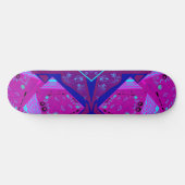 Origami Chintz (L) Fuchsia Turquoise Blue Magenta Skateboard (Horizontal)