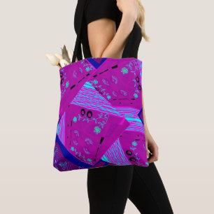 Origami Chintz (L) Fuchsia Turquoise Blue Magenta Tasche