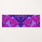 Origami Chintz (L) Fuchsia Turquoise Blue Magenta Yogamatte (Vorderseite (Horizontal))