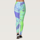 Origami Chintz (L) Green Blue Grad Leggings (Rückseite)