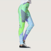 Origami Chintz (L) Green Blue Grad Leggings (Rechts)