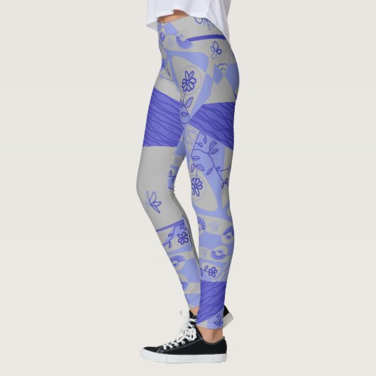 Origami Chintz (L) Indigograu Leggings (Links)