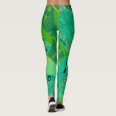 Origami Chintz (L) Jade Orange Green Leggings (Rückseite)