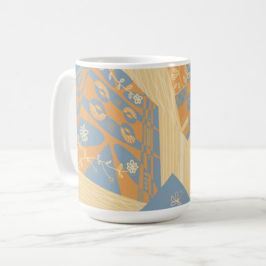 Origami Chintz (L) Mid Orange Gunmetal Gray Kaffeetasse (Vorderseite Links)