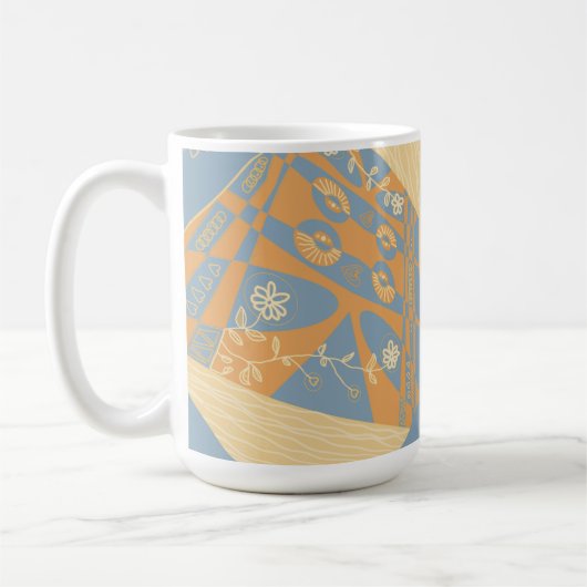 Origami Chintz (L) Mid Orange Gunmetal Gray Kaffeetasse (Links)