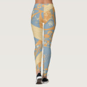 Origami Chintz (L) Mid Orange Gunmetal Gray Leggings (Rückseite)