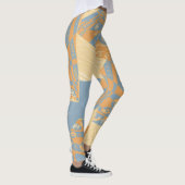 Origami Chintz (L) Mid Orange Gunmetal Gray Leggings (Rechts)