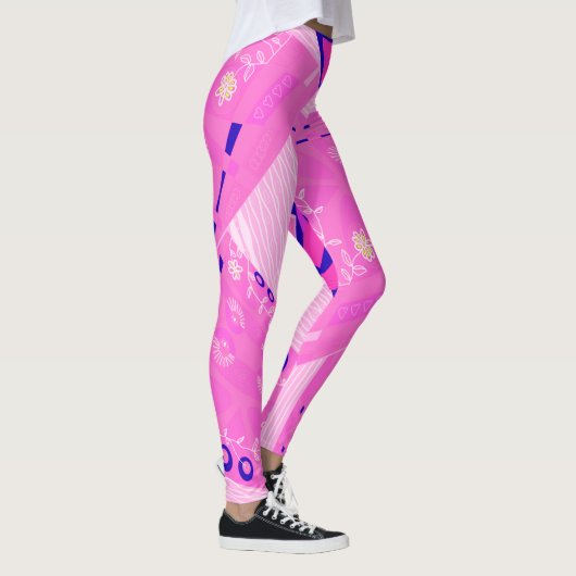 Origami Chintz (L) Rosa Marine Leggings (Rechts)