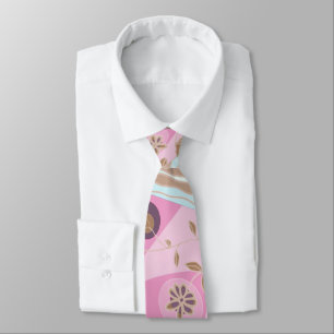 Origami Chintz (L) Staubrosa Blau Braun Weiß Krawatte