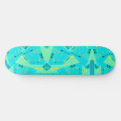 Origami Chintz (L) Türkis-Gelb Aquamarin Skateboard (Horizontal)