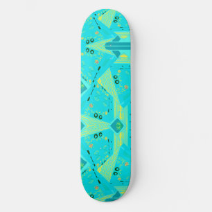 Origami Chintz (L) Türkis-Gelb Aquamarin Skateboard