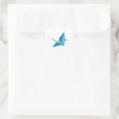Origami Crane Herz-Aufkleber (Tasche)