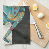 Origami Crane mit Blumenbezeichnungen Küchentuch (Viertel Falte)