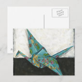 Origami Crane mit Blumenbezeichnungen Postkarte (Vorne/Hinten)