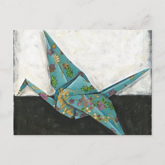 Origami Crane mit Blumenbezeichnungen Postkarte (Vorderseite)