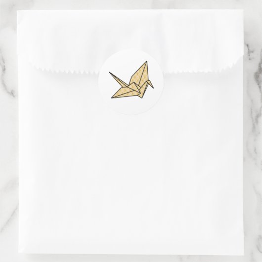 Origami Crane Runder Aufkleber (Tasche)