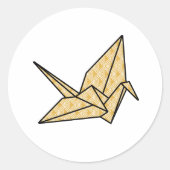Origami Crane Runder Aufkleber (Vorderseite)