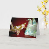 Origami Cranes - Brunnenkarte Karte (Gelbe Blume)