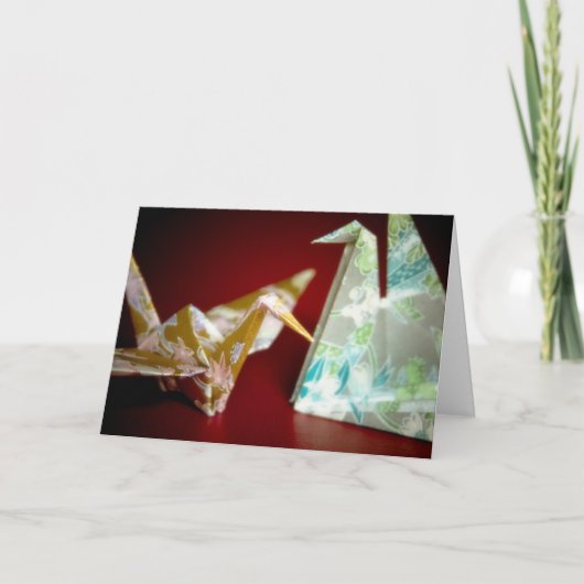 Origami Cranes - Brunnenkarte Karte (Vorderseite)