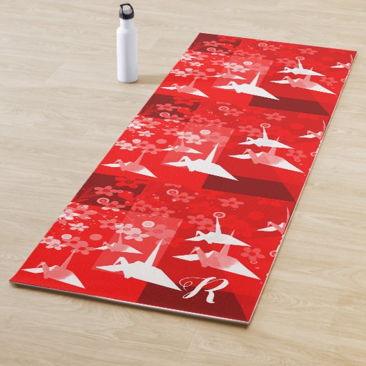 Origami Cranes Mit Monogramm Yoga Mat Yogamatte (Beispiel)