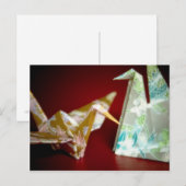 Origami Cranes: Postcard Postkarte (Vorne/Hinten)