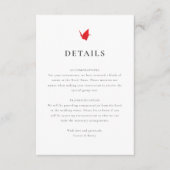 Origami Cranes Wedding Insert (Vorderseite)