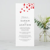 Origami Cranes Wedding Program Programm (Stehend Vorderseite)