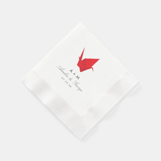 Origami Cranes Wedding Serviette (Ecke)