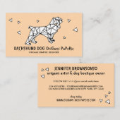 Origami-Dackel-Hund Visitenkarte (Vorne/Hinten)