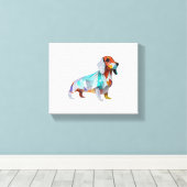 Origami-Dackel Leinwanddruck (Insitu (Holzboden))