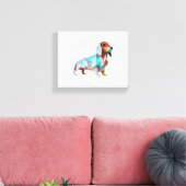 Origami-Dackel Leinwanddruck (Insitu (Wohnzimmer))