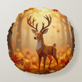 Origami Deer Fall und Herbst-Throw-Kissen Rundes Kissen