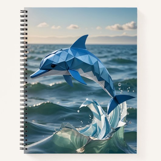 Origami-Delphin zurück in die Schule Notizblock (Vorderseite)