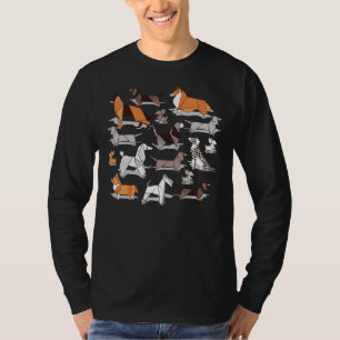 Origami Doggie Friends Weißes Hintergrundpapier Ch T-Shirt