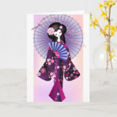 Origami Doll Grußkarte Karte (Gelbe Blume)