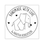 Origami Elephant Custom Handmade mit Liebe, Gummistempel (Prägung)