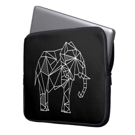 Origami Elephant Laptop Case (Vorderseite Links)