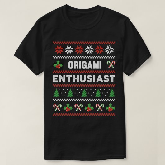 Origami Enthusiasten hässlich Weihnachts-Sweater-G T-Shirt (Design vorne)