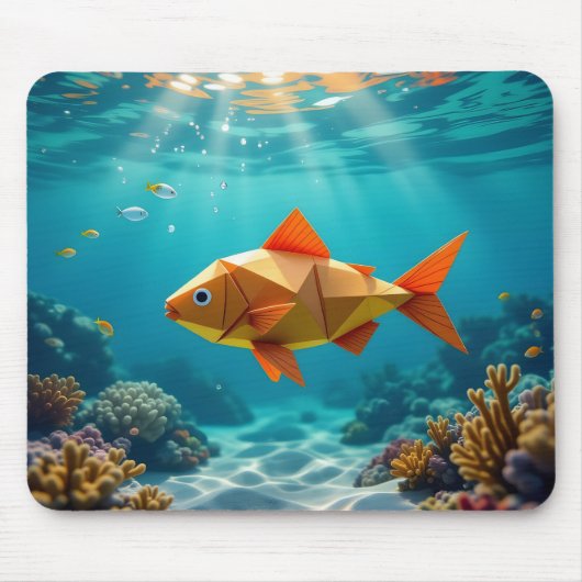 Origami-Fisch Mousepad (Vorne)