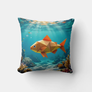 Origami-Fische und Seepferd Kissen