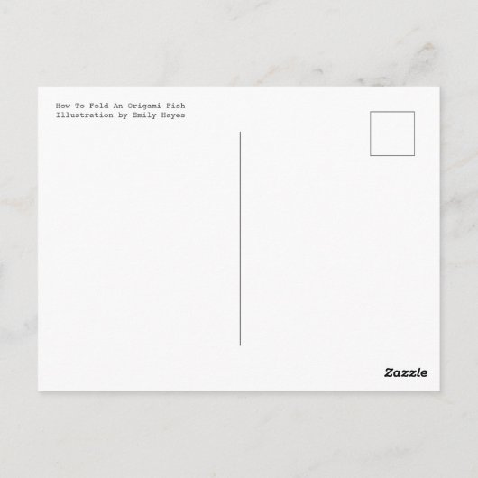 Origami Fish Postkarte (Rückseite)