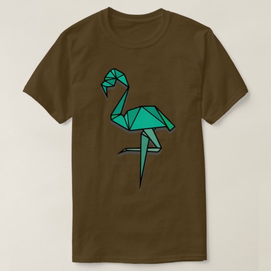 Origami Flamingo Aqua Green T-Shirt (Design vorne)