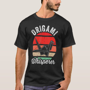 Origami-Flüsterer Vintage-Sonnenuntergang-Kranich, T-Shirt