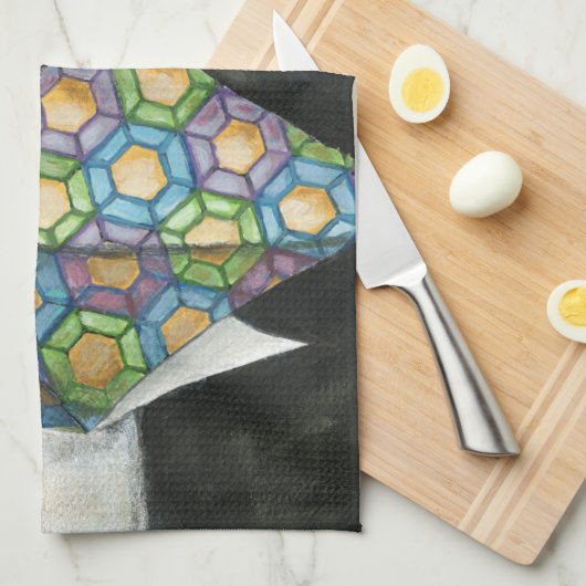 Origami Fortune Teller auf geometrischem Papier Handtuch (Viertel Falte)