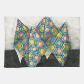 Origami Fortune Teller auf geometrischem Papier Handtuch (Horizontal)