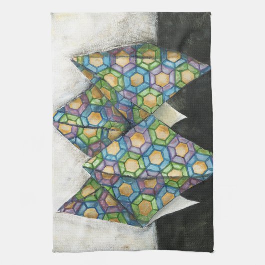 Origami Fortune Teller auf geometrischem Papier Handtuch (Vertikal)