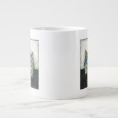 Origami Fortune Teller auf geometrischem Papier Jumbo-Tasse (Vorderseite)