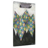 Origami Fortune Teller auf geometrischem Papier Klemmbrett (Rechts)