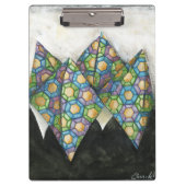 Origami Fortune Teller auf geometrischem Papier Klemmbrett (Vorderseite)